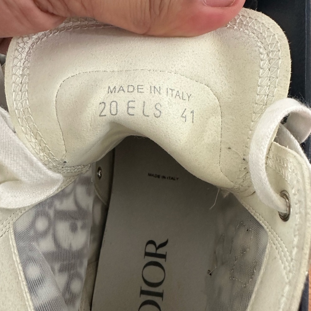 Dior Cream High-Top Sneakers - Picture 2 of 3